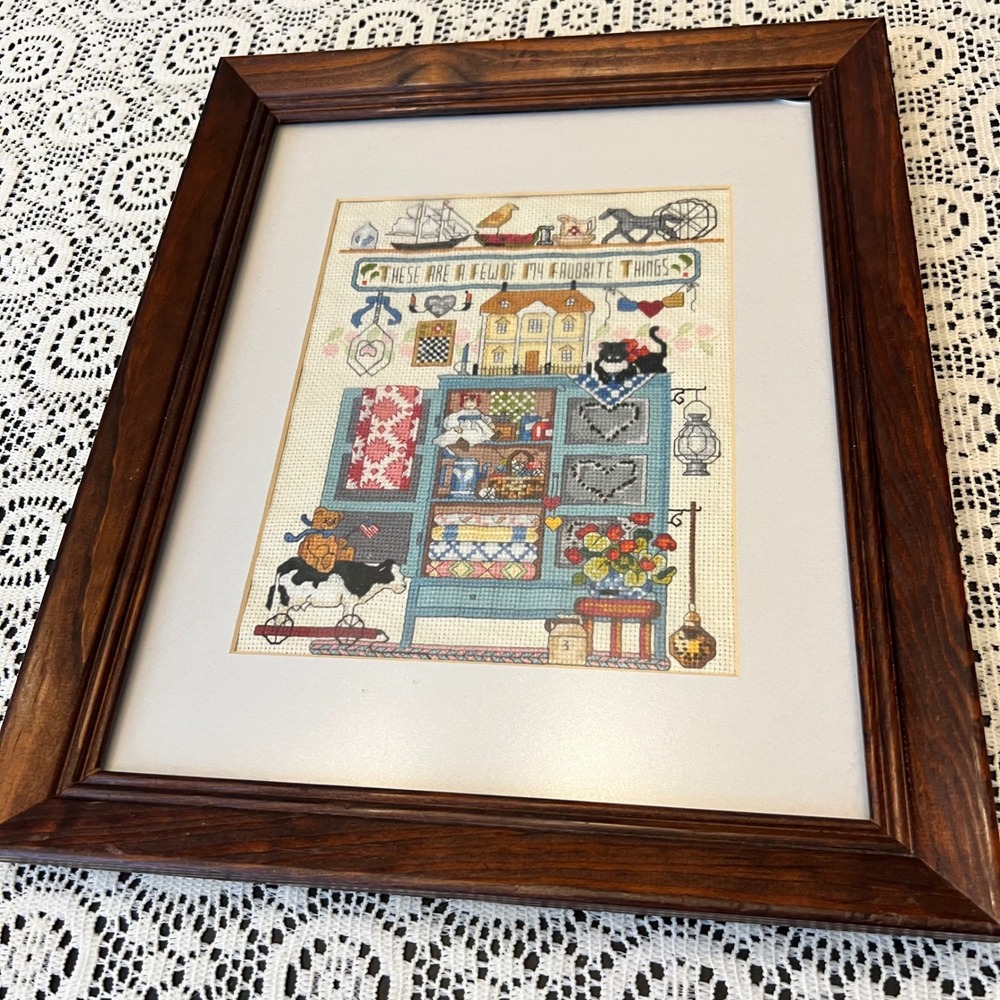 Vintage Handmade Cross-Stitch Folk Art | Favorite Things | Cottage